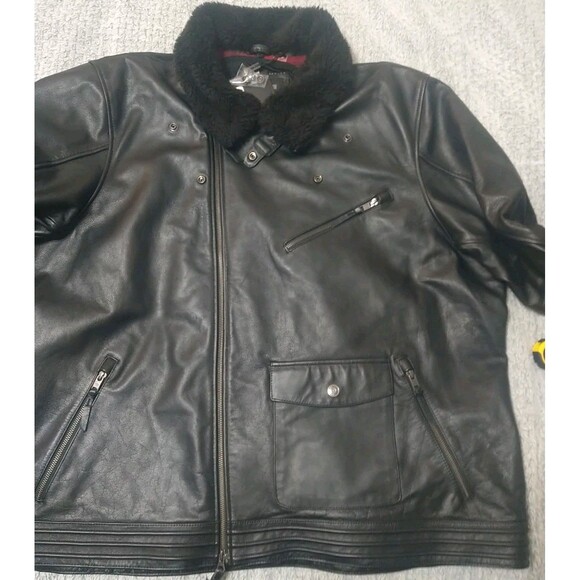 Harley Davidson Leather Detachable Faux Fur Mens Jacket Nwt 4x Black Y2K... - Picture 5 of 16